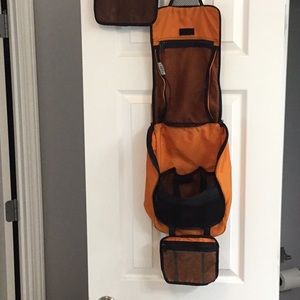 LL Bean EUC orange travel kit, makeup kit, DOPP kit